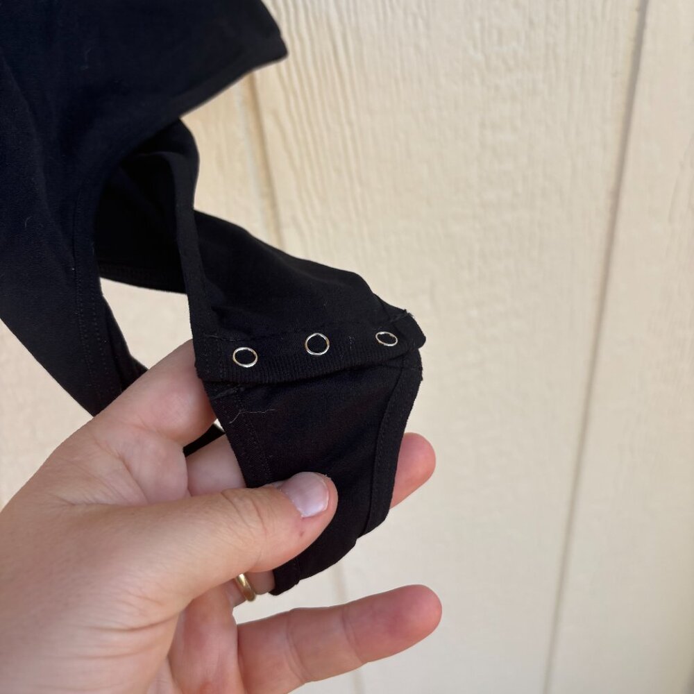 Intimately Free People Feels Right Bodysuit Women's M/L Black Scallop Snap NWT - Picture 8 of 11